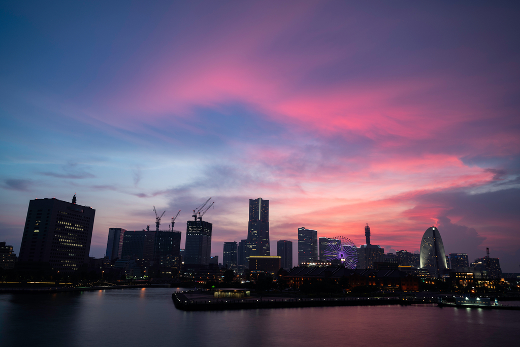 大桟橋夕日